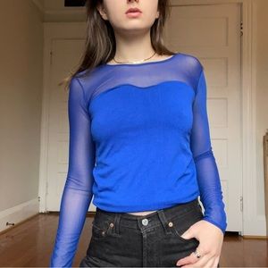 blue mesh long sleeve top 🦋